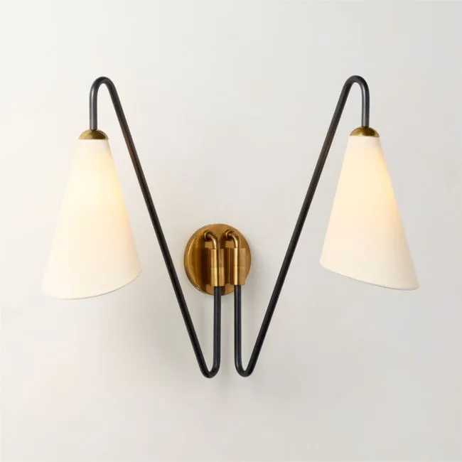 Borough Linen Double Wall Sconce