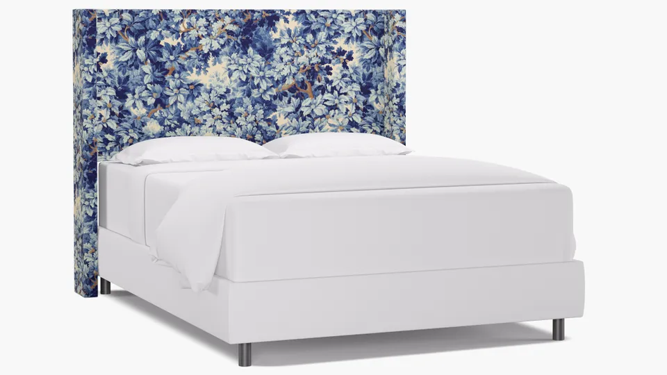 Modern Wingback Headboard, Limoges Bois De Chene, Queen