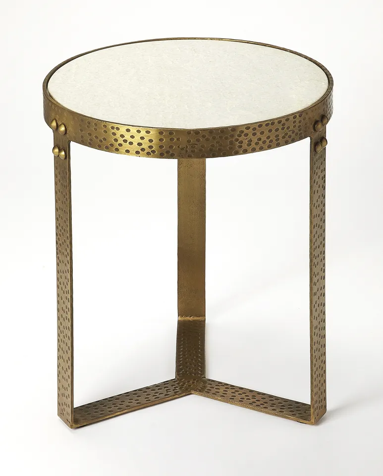 Elton Marble and Metal Side Table