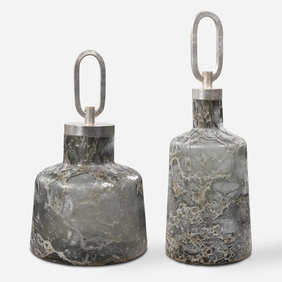 Storm Art Glass Bottles Set/2