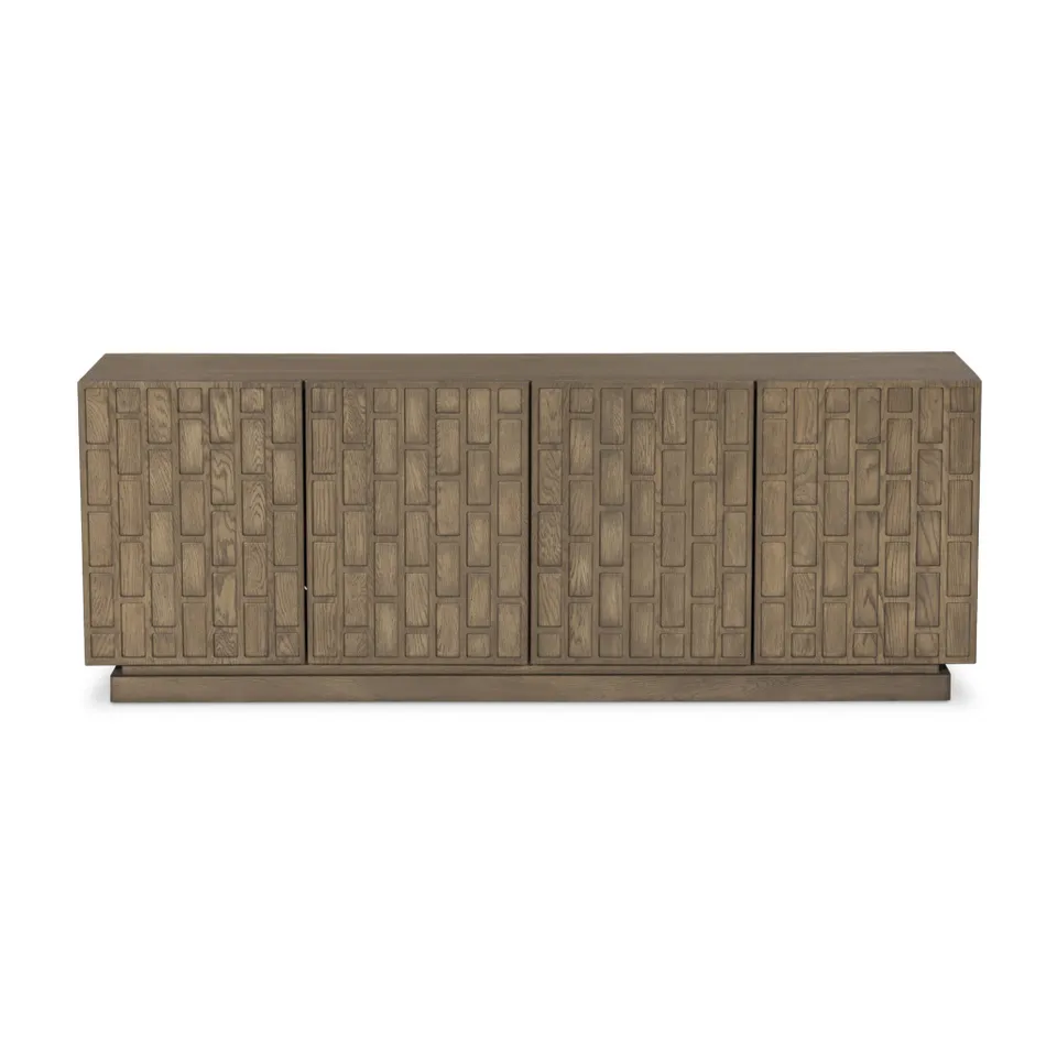 Asbury Media Console - Light Wash Oak