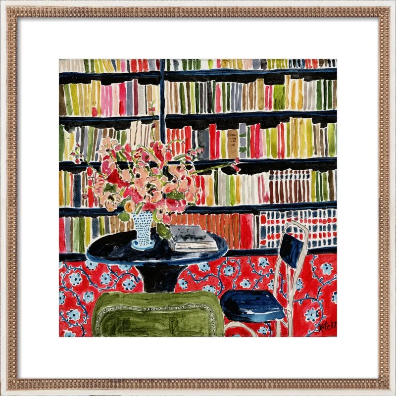 Books with Flowers by Kate Lewis for Artfully Walls