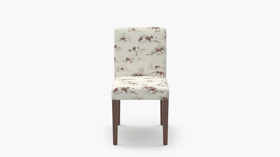 Signature Dining Chair, Red Cotswold Hunt, Walnut Square Tapered Leg