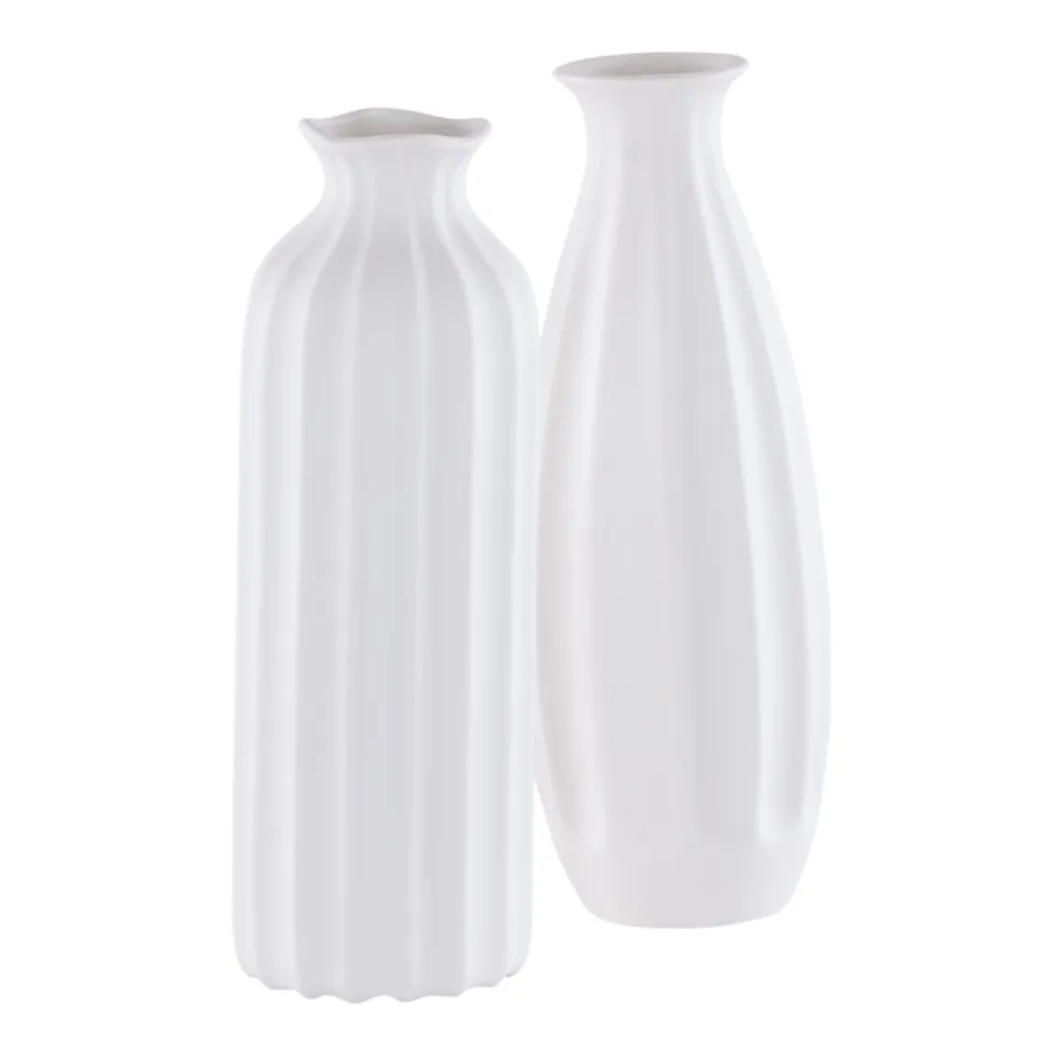 Ilsa Ceramic Vase, Set Of 2 - White
