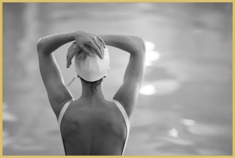 Woman Swimmer in a White Cap by Lucy Snowe for Artfully Walls