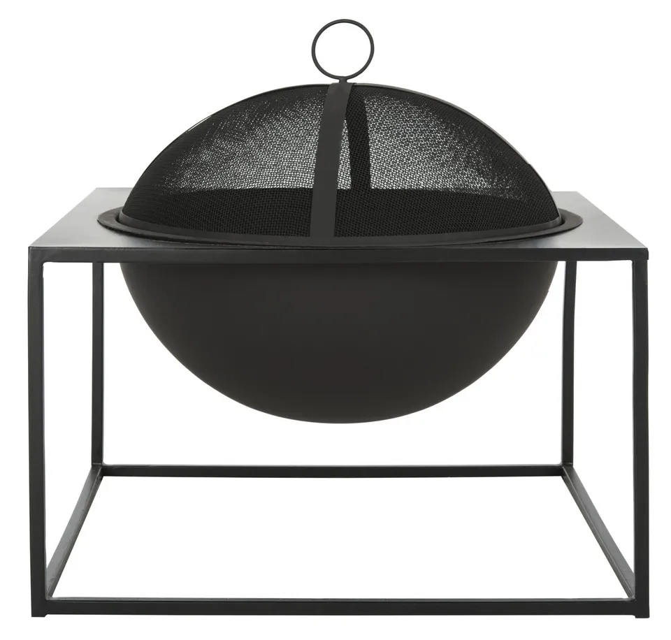 Leros Square Fire Pit - Black