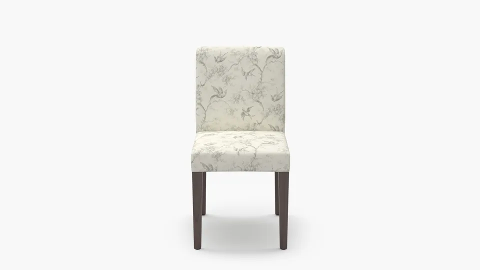 Signature Dining Chair, Cream Swallows, Espresso Square Tapered Leg
