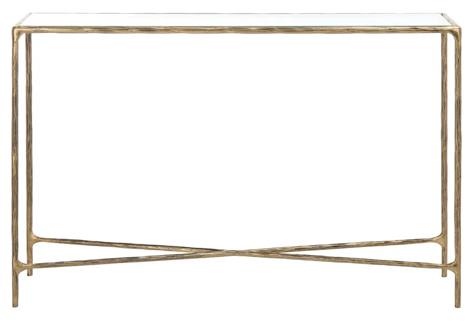 Jessa Rectangle Console Table - Brass