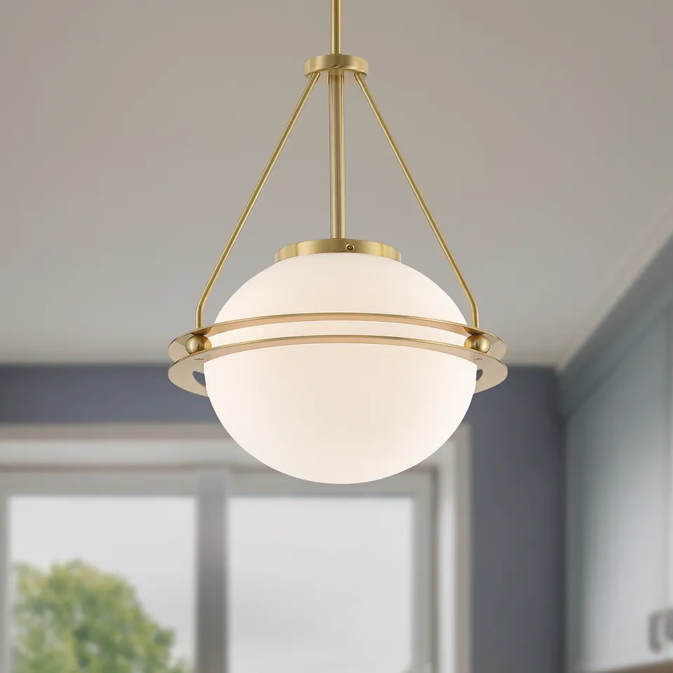 Possini Euro Saturna 13" Wide Soft Gold Globe Pendant Light
