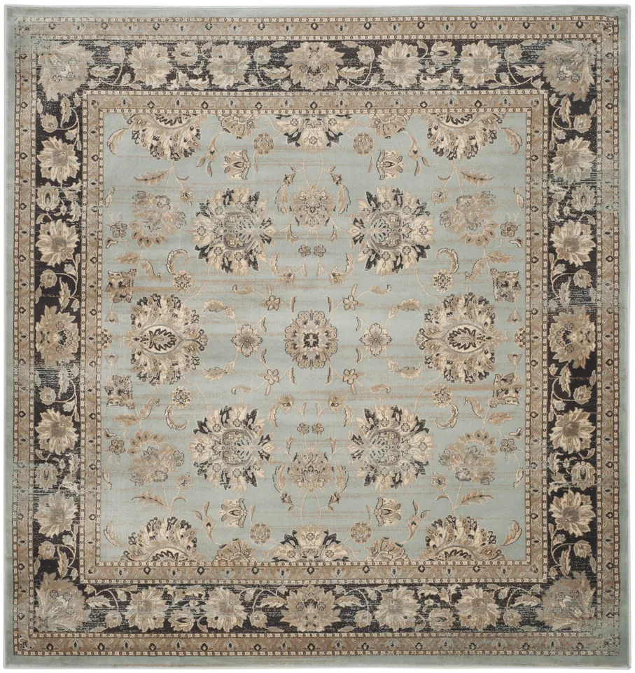 Arlo Home Woven Area Rug, VTG575H, Light Blue/Brown,  6' 7" X 6' 7" Square