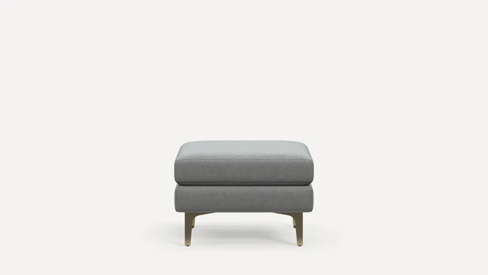 Nomad Ottoman - Crushed Gravel - Performance Chenille / Brass - Metal