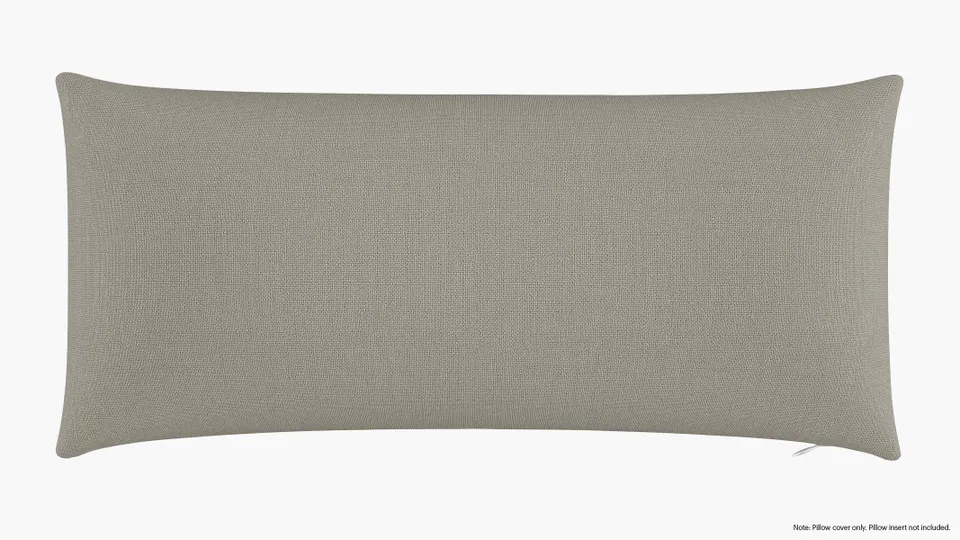Throw Pillow Cover 14" x 30", Putty Everyday Linen, 14" x 30"