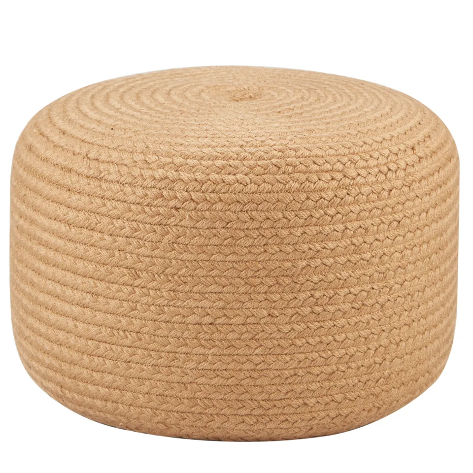 Vibe by Santa Rosa Indoor/ Outdoor Solid Beige Cylinder Pouf