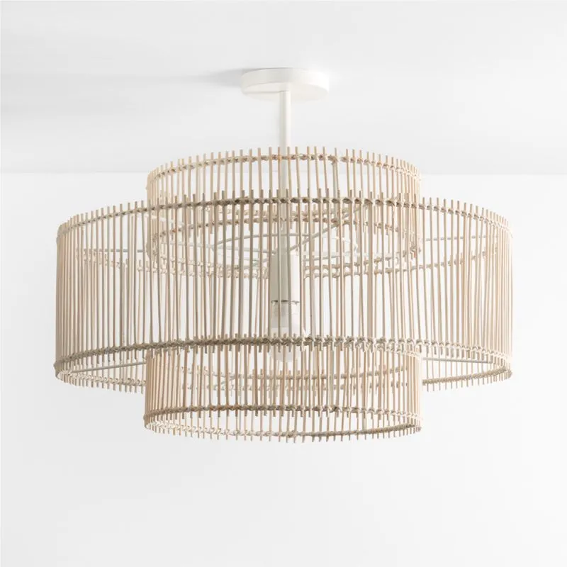 Birdcage Bamboo and Rattan 25" Kids Ceiling Light by Leanne Ford