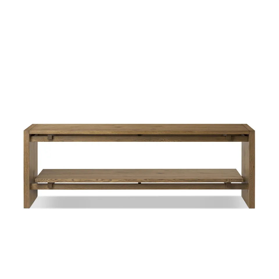 Theodore Media Console - Rustic Amber Oak Veneer