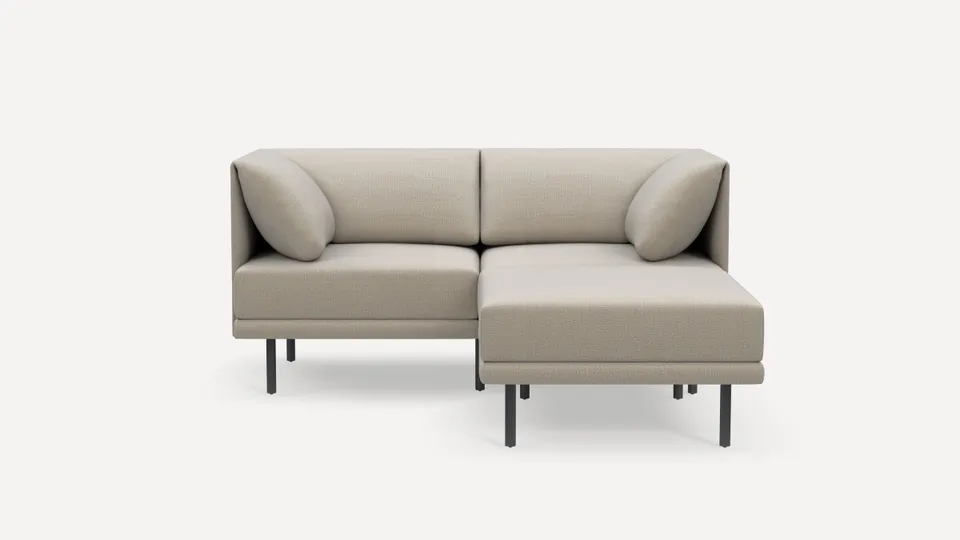 Range 3-Piece Sectional Lounger - Georgia Clay - Performance Chenille / Black - Metal