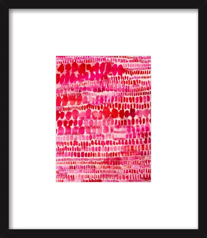 Pink and Red Watercolor Patterns Wall Art  by Paula Mills for Artfully Walls
