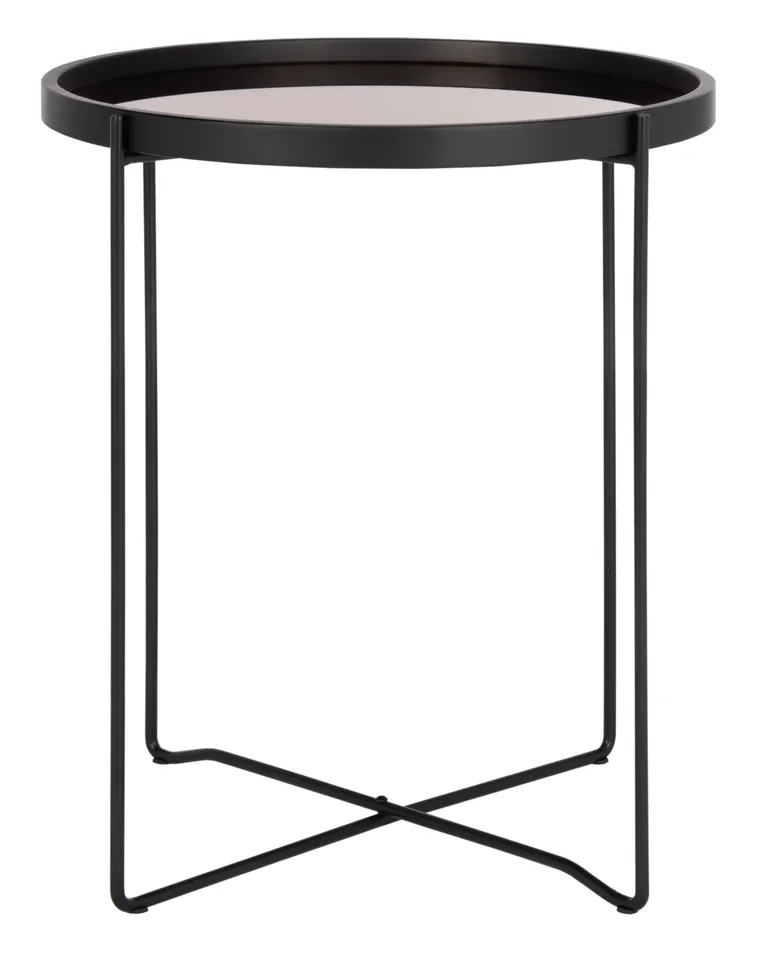 Ruby Small Tray Accent Table - Rose Gold / Black