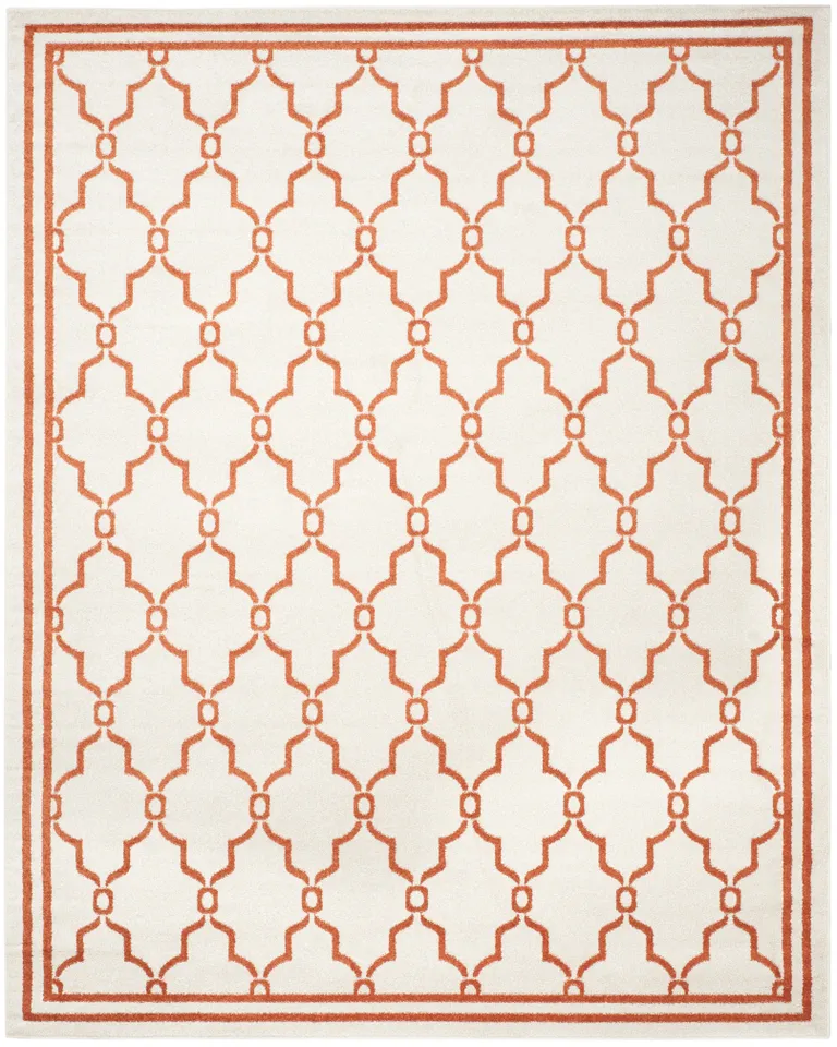 Arlo Home Indoor/Outdoor Woven Area Rug, AMT414F, Beige/Orange,  8' X 10'