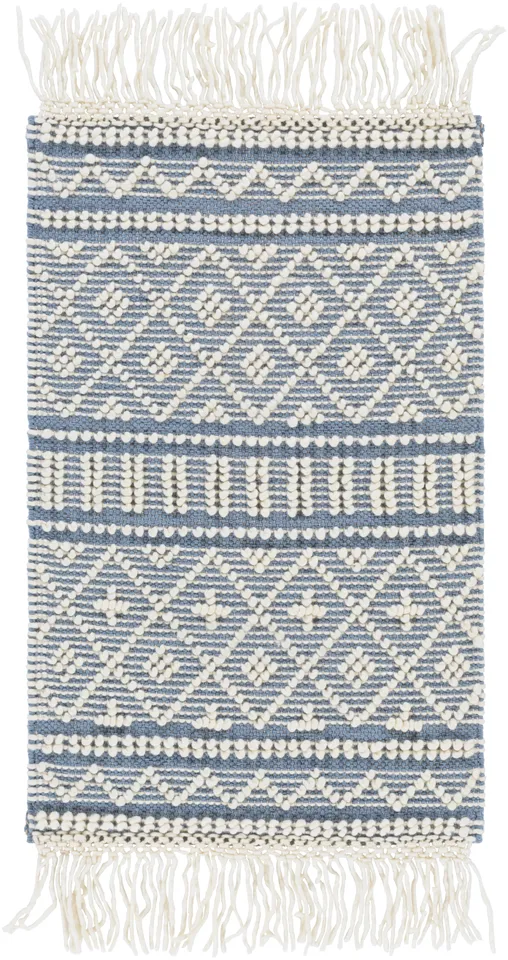 Farmhouse Tassels Beige Indoor 2' x 3' Handmade Rug