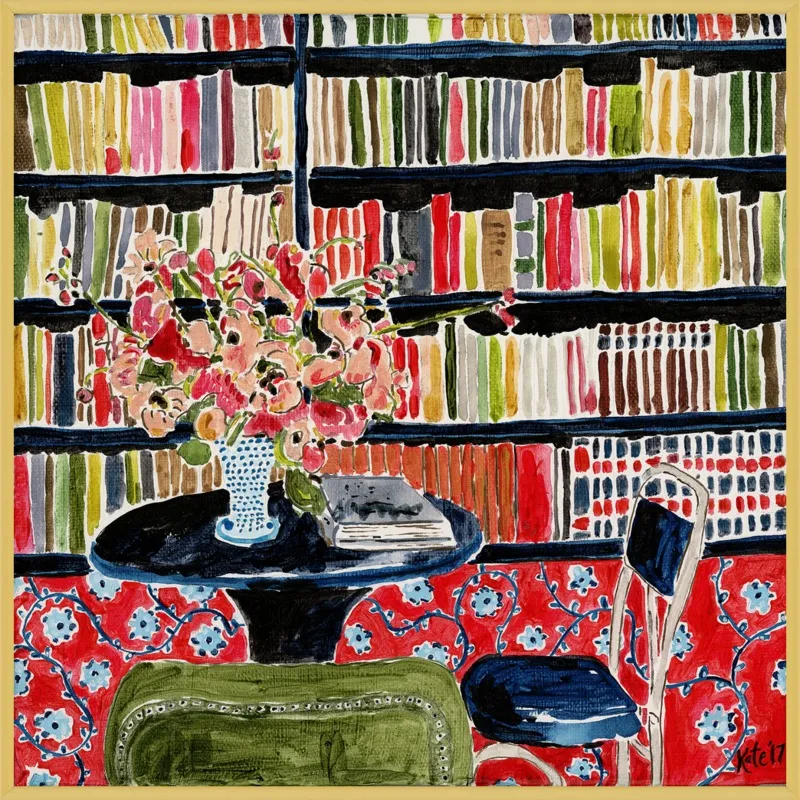 Books with Flowers by Kate Lewis for Artfully Walls