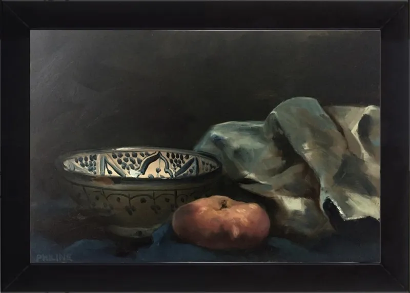 Wild peach with a painting rag by Philine van der Vegte for Artfully Walls