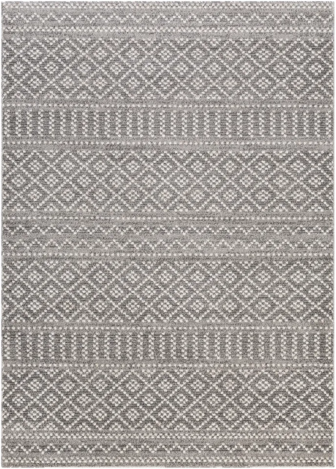 Positano Gray Indoor 6'7" x 9' Machine Woven Rug