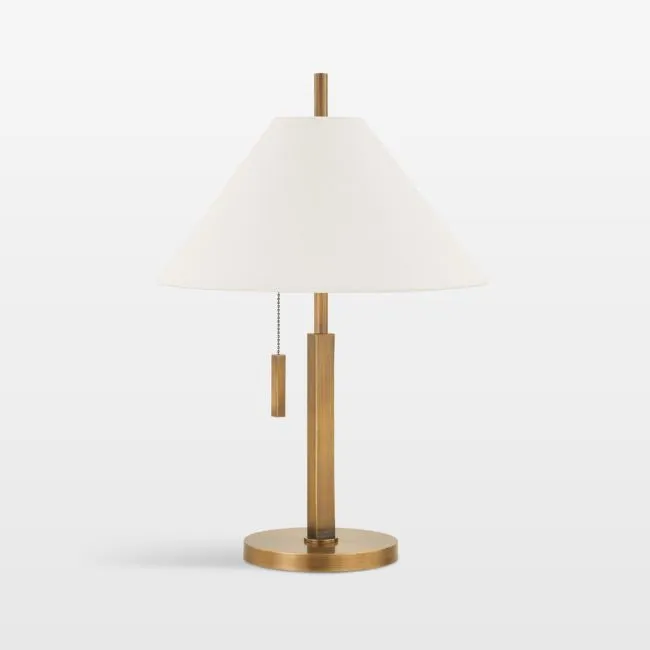 Reine Brass Table Lamp with White Shade