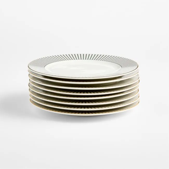 Piano Porcelain Salad Plates, Set of 8