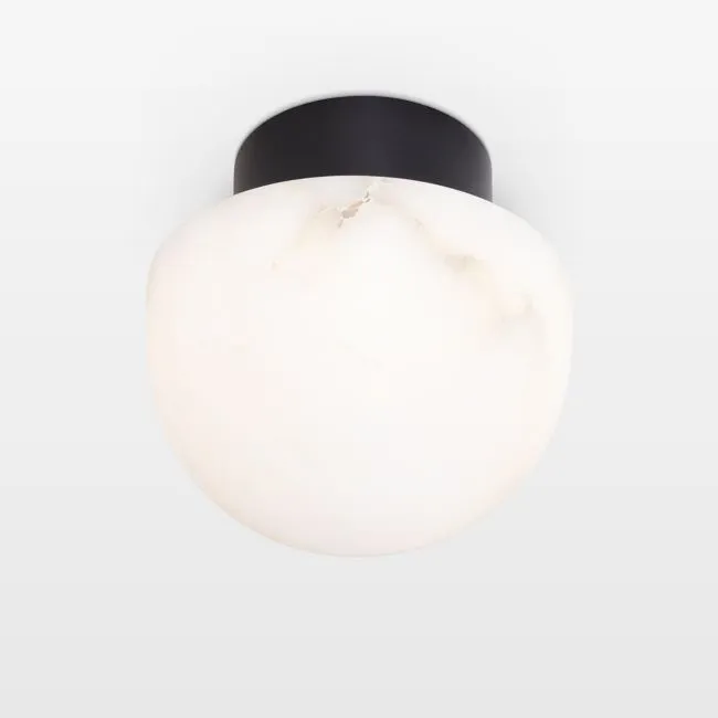 Parker Oil Rubbed Bronze and Alabaster Flush Mount