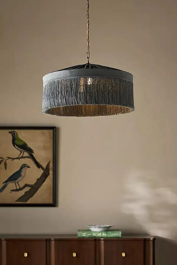 Sinclair Tassel-Fringed Velvet Pendant