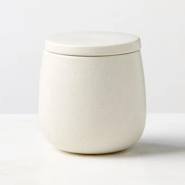 Mori Matte Beige Rounded Canister Small