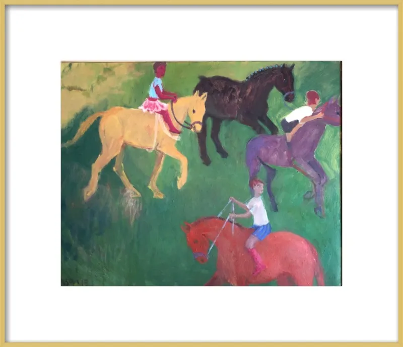 Four Horses, Three Riders by Megan Williamson for Artfully Walls
