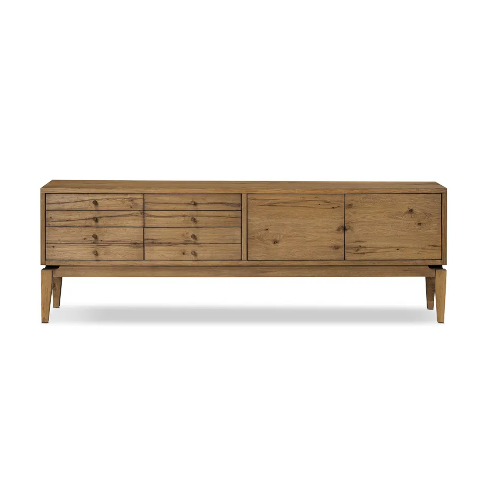 Bergstrom Media Console - Warm Natural Oak Veneer
