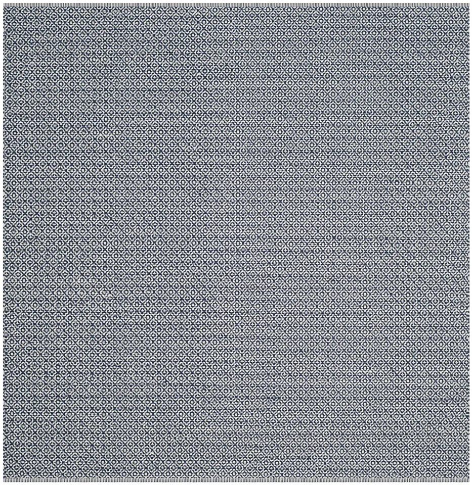Arlo Home Hand Woven Area Rug, MTK717H, Ivory/Navy,  6' X 6' Square