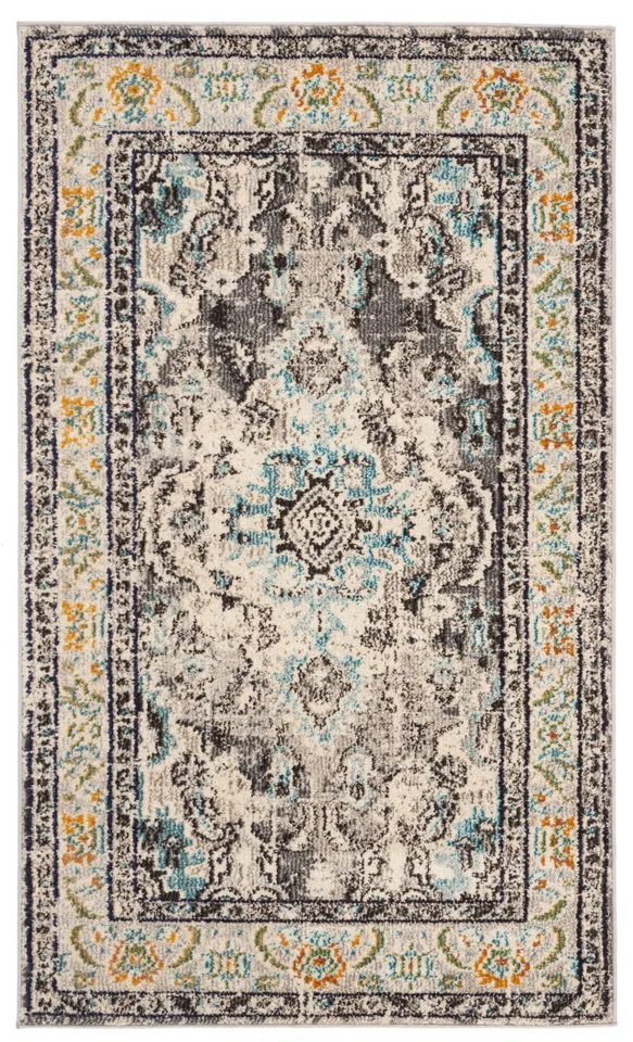 Arlo Home Woven Area Rug, MNC243G, Grey/Light Blue,  3' X 5'