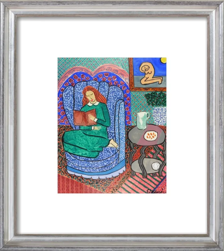 Red Headed Reader by Linda Elksnin for Artfully Walls