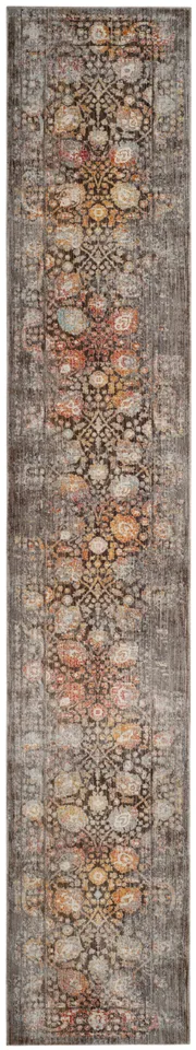 Arlo Home Woven Area Rug, VTP410D, Brown/Multi,  2' 2" X 12'