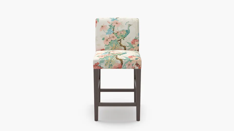Signature Dining Counter Stool, Rose Peacock Park, Espresso Square Tapered Leg