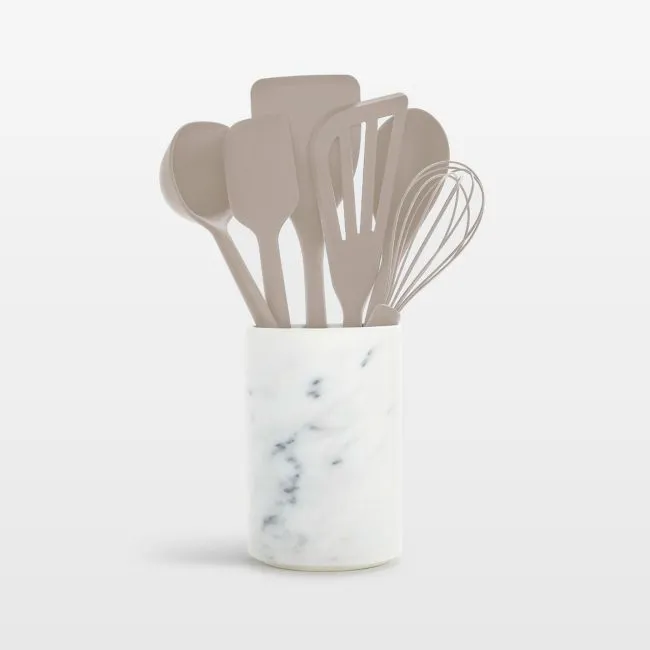 GreenPan Platinum Macadamia Silicone 7-Piece Utensil and Crock Set