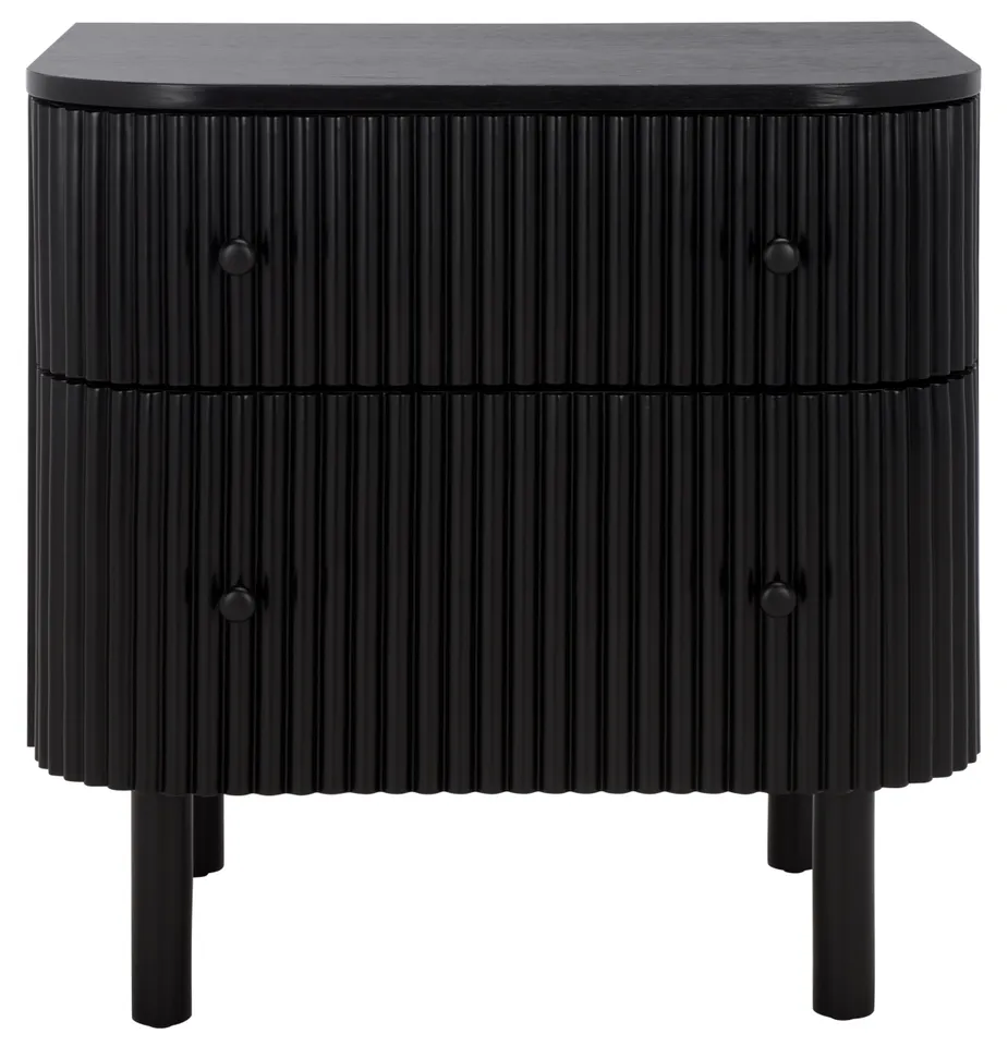 Himanshu 2 Drawer Nightstand - Black