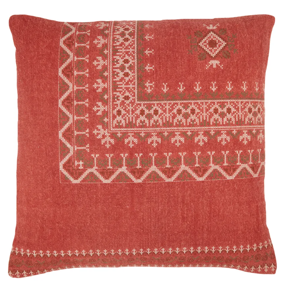 Abeni Tribal Red/ Brown Pillow Cover (24" Square)