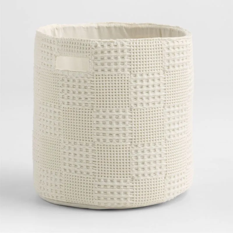 Nella Cream Organic Cotton Floor Storage Bin with Handles