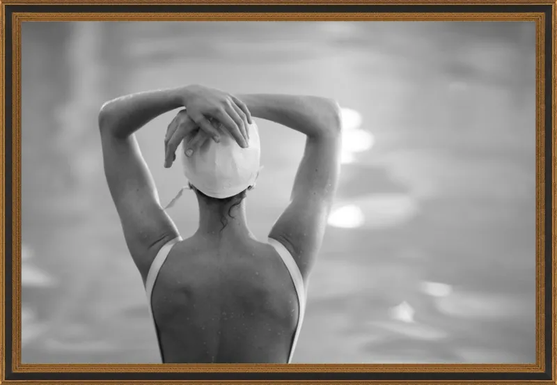 Woman Swimmer in a White Cap by Lucy Snowe for Artfully Walls