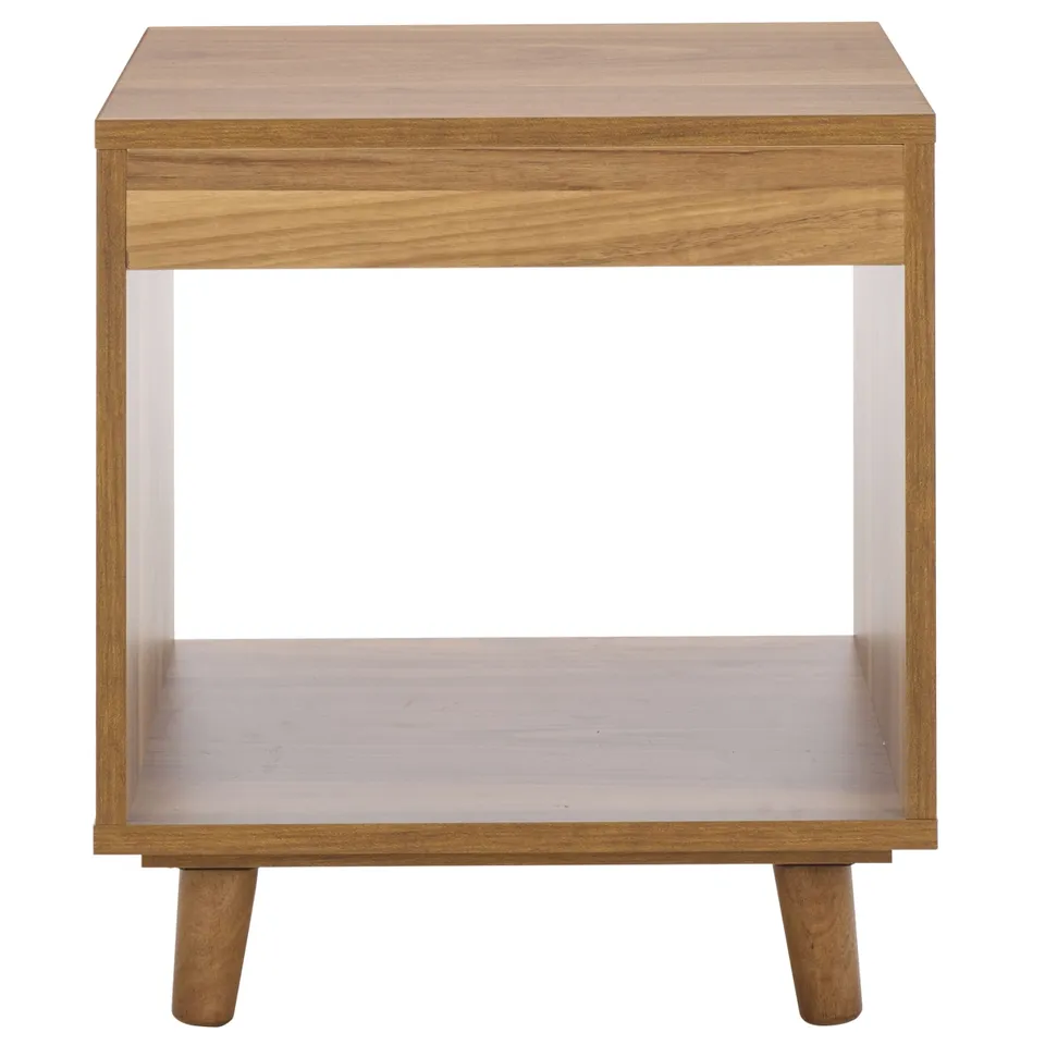 Yona Open Shelf Accent Table - Brown Oak