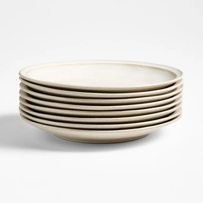 Prairie Natural Recycled Stoneware Dinner Plates, Set of 8