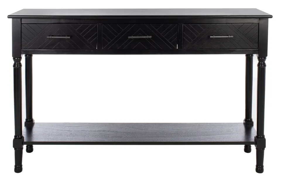 Peyton 3 Drawer Console Table - Black