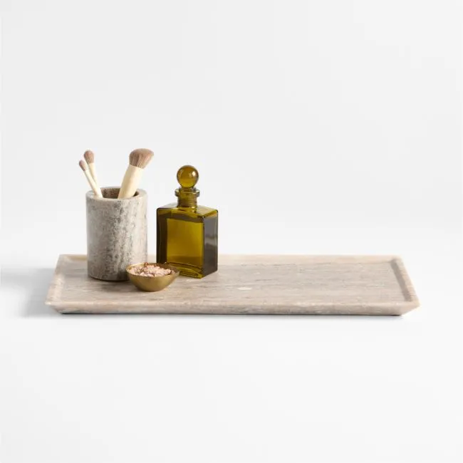 Tuscan Large Beige Marble Rectangle Tray