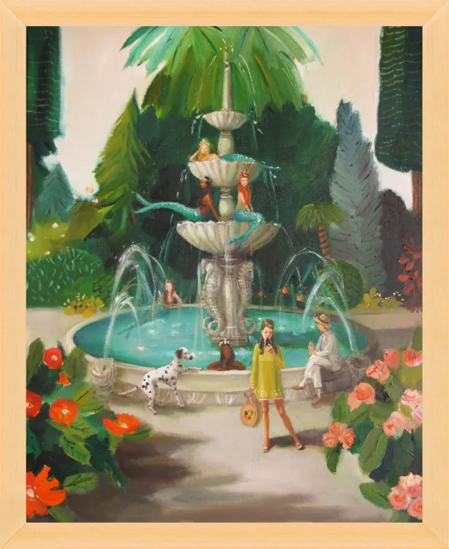 Selfie At The Mermaid Public Fountain by Janet Hill for Artfully Walls