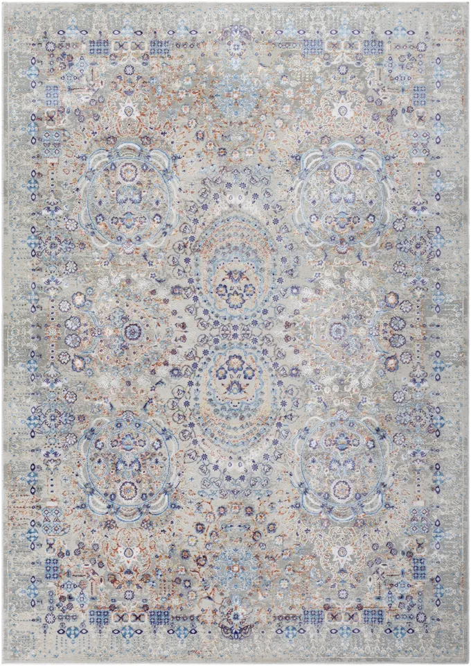 Aisha Gray Indoor 5'3" x 7'3" Machine Woven Rug